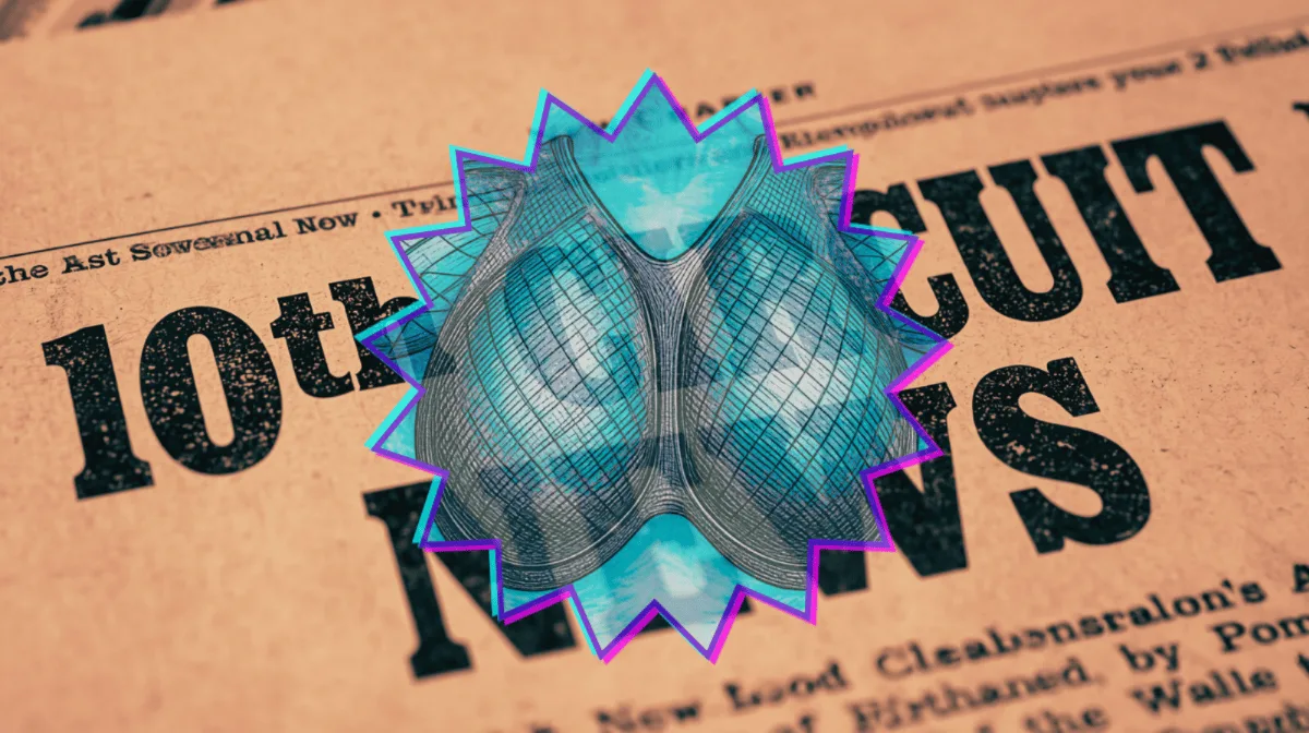 10th Circuit Breast Mesh News headline featuring an internal bra implant