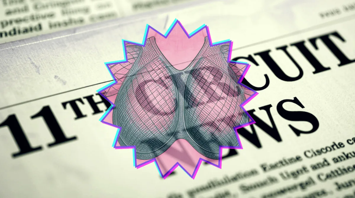 11th Circuit Breast Mesh News headline featuring an internal bra implant