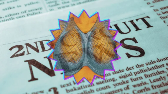 2nd Circuit Breast Mesh News headline featuring an internal bra implant