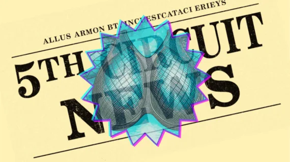 5th Circuit Breast Mesh News headline featuring an internal bra implant