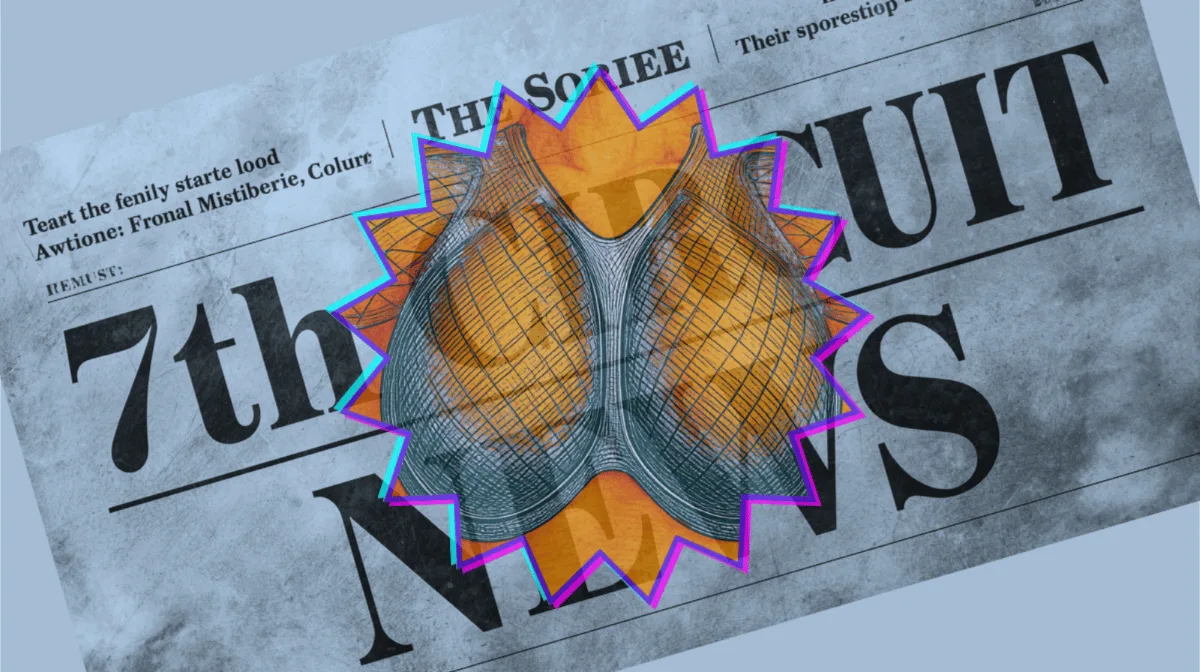 7th Circuit Breast Mesh News headline featuring an internal bra implant