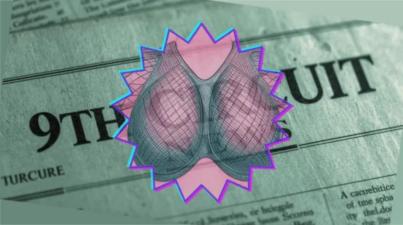 9th Circuit Breast Mesh News headline featuring an internal bra implant